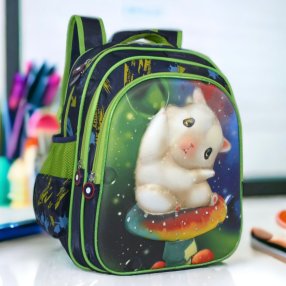 Mochila Primaria 3 Cierres Animalitos Jirafa