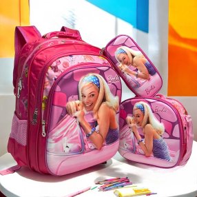 Combo 3 Pzas Mochila 3D Barbie Car
