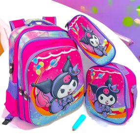 Combo Mochila 3 Pzas Kuromi Brujita