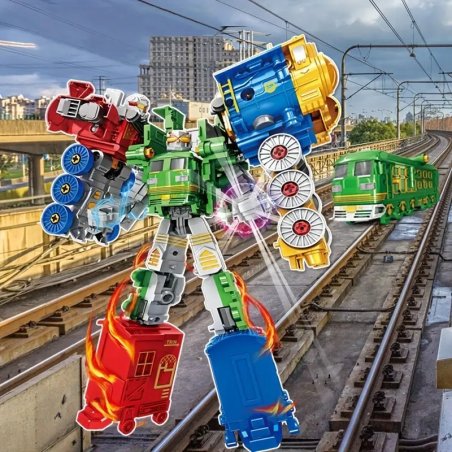 Pqte. con 3 transformers en forma de Tren, Variación de colores