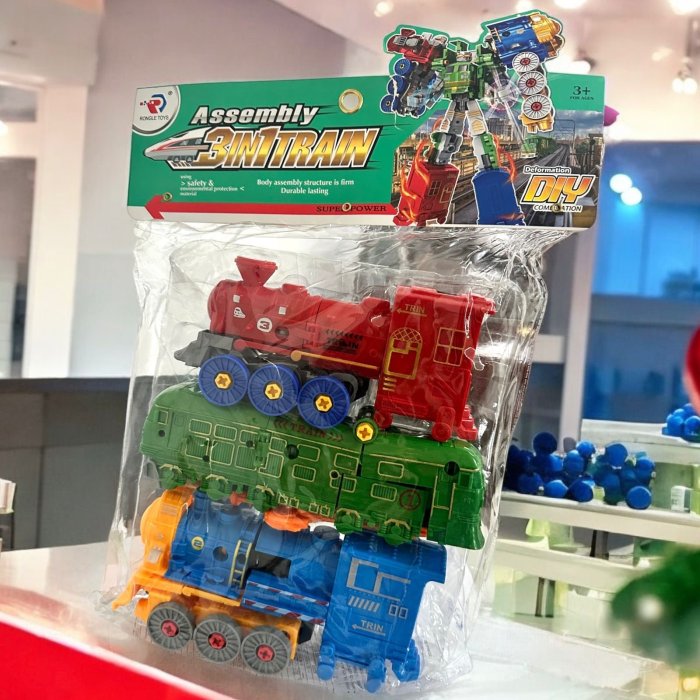 Pqte. con 3 transformers en forma de Tren, Variación de colores