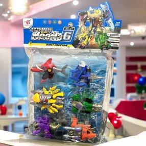 Pqte. con 6 transformers en forma de arañas, variación de colores