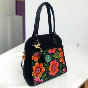Bolso Andy Floral Negro