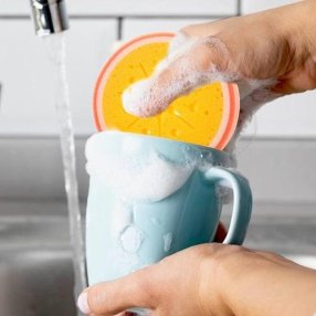 ESPONJA BAÑO O LIMPIEZA EN FORMA DE  Naranja
