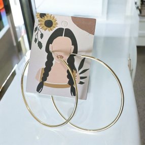 ARGOLLAS DELGADAS DORADAS LISAS GRANDES 8 CM