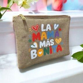 COSMETIQUERA DE LONA CON MENSAJE PARA MAMA ARENA