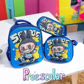 COMBO LABUBU 3 PZAS PREESCOLAR CON LUCES  PARA NIÑO VARIA APLICACION Y DISEÑO