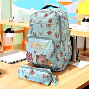 Mochila Capybara  Escoses con Lapicera Menta