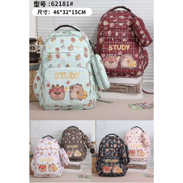 Mochila Capybara  Escoses con Lapicera Lila