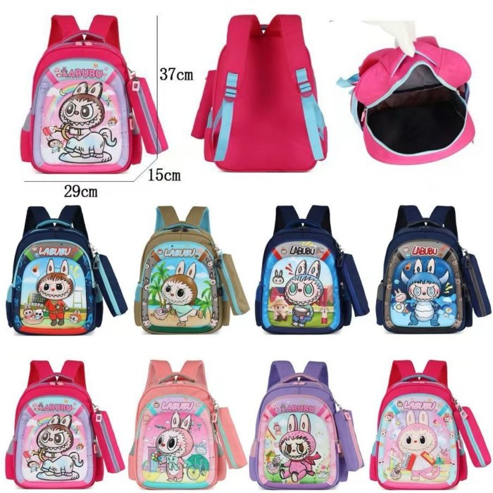 Mochila Labubu Con Lapicera Verde Isla