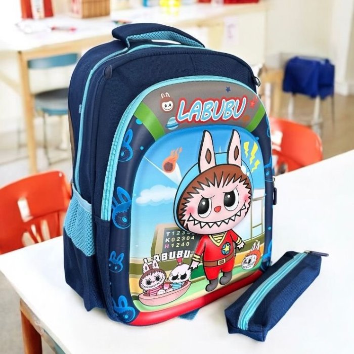 Mochila Labubu Con Lapicera Marino Estadio