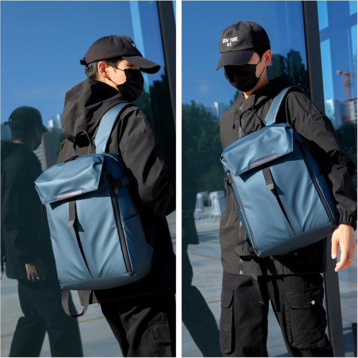 Mochila impermeable  expandible para guardar casco, balon AZUL
