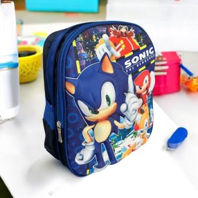 Mochila Kinder Doble Cierre 3D con luces Sonic