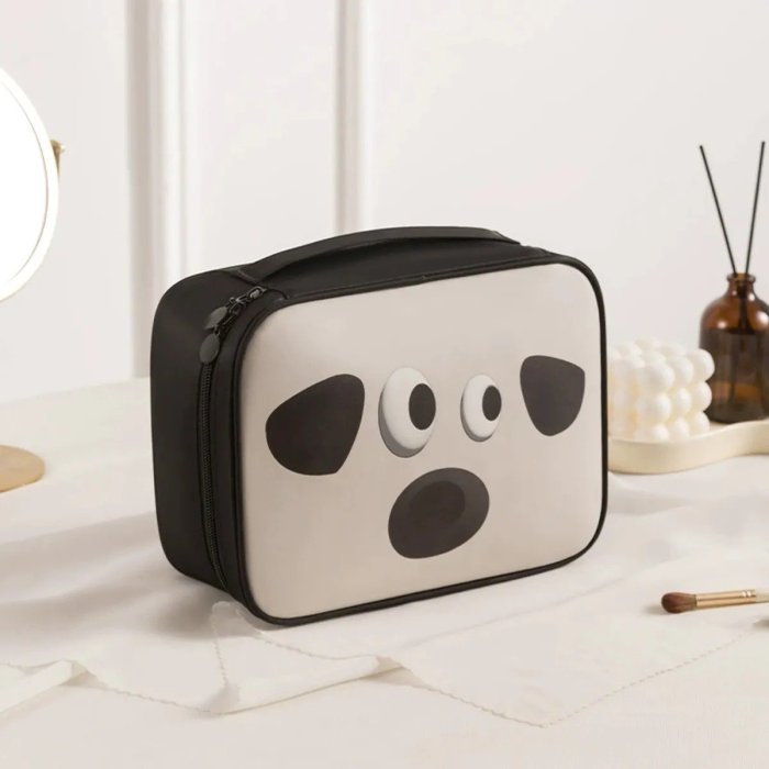 COSMETIQUERA ORGANIZADORA PORTATIL CON DISEÑO NEGRO