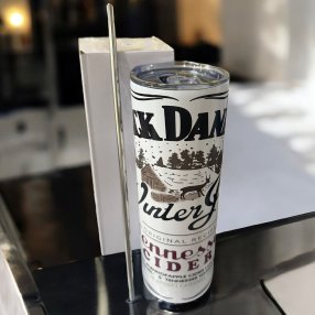 Termo  con Popote Metalico Jack Daniel