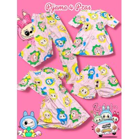 PIjama 4 piezas diseño de LABUBU- TALLA S JUVENIL