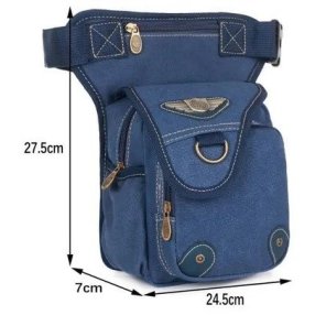 Piernera multiples comaprtimentos de lona  Black