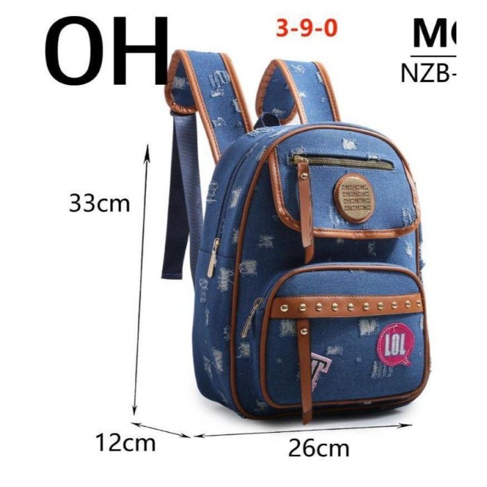 Mochila de Mezclilla con parches Negro