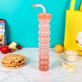 Botella de agua en forma de gusano color al azar 500 ml.