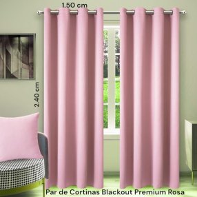 PAR DE CORTINAS BLACKOUT CALIDAD PREMIUM ROSA