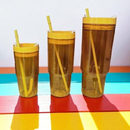 TRÍO VASOS TRASLUCIDOS AMARILLO