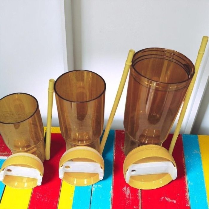 TRÍO VASOS TRASLUCIDOS AMARILLO