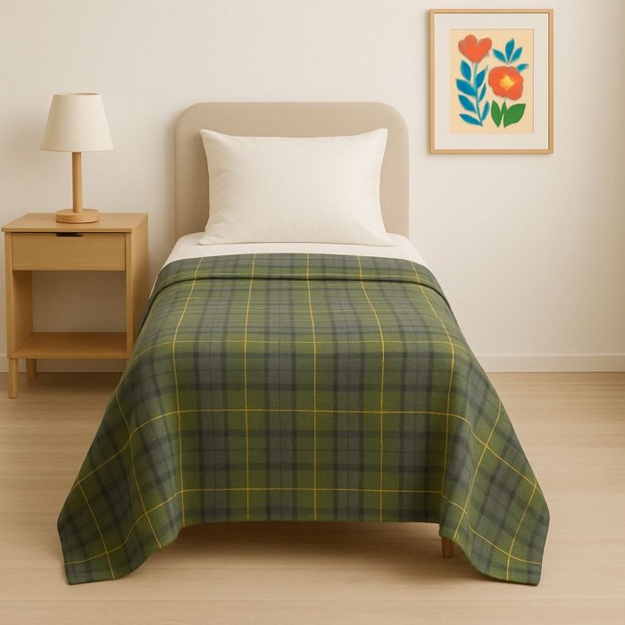 FRAZADA LIGERA INDIVIDUAL 170X200 CM ESCOSES VERDE GRIS (varían tonos)