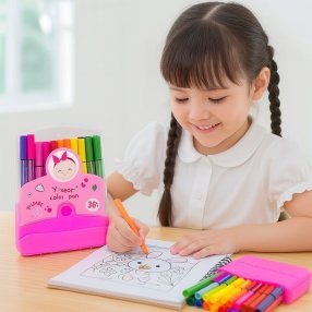 PLUMONES YATEER 36 PZAS (varía color azul o rosa)