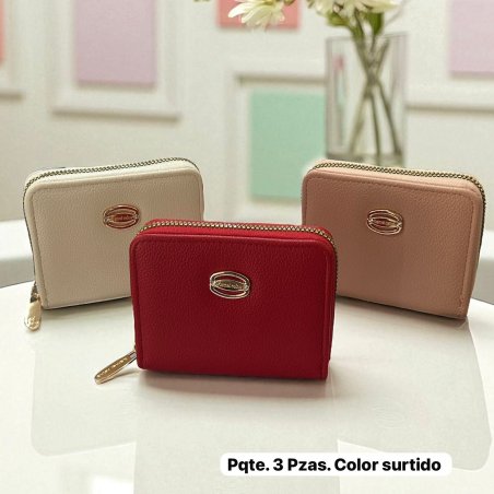 PQTE. 3 MONEDEROS KAMEL REYNA - COLOR SURTIDO