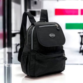 Mochila Tipo Kipling Negro (Varios compartimentos)