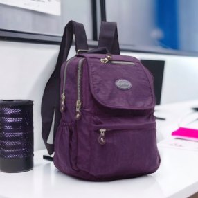 Mochila Tipo Kipling Morado (Varios compartimentos)