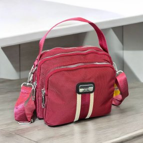 Crossbody Con Franja Rojo 3 CIERRES