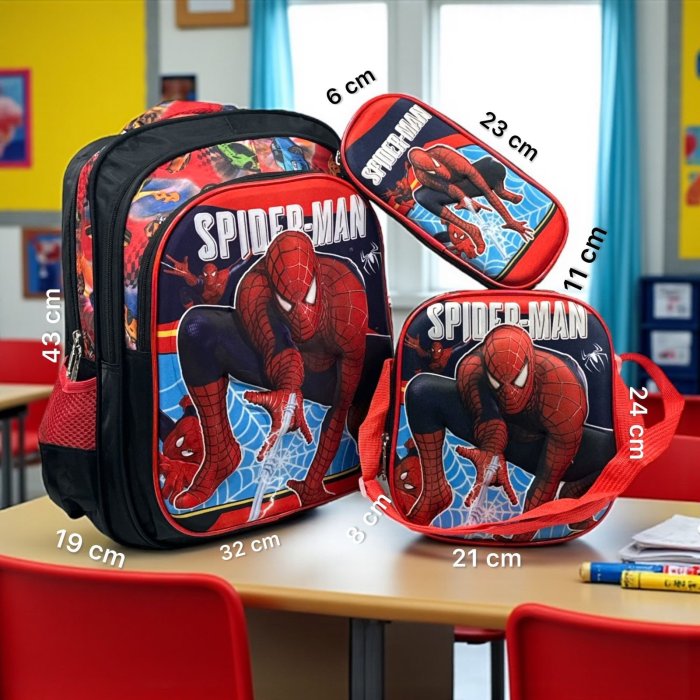 Combo Mochila Primaria 3 Pza Mario en el espacio