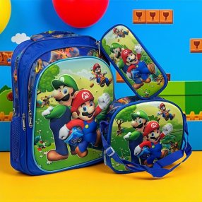 Combo Mochila Primaria 3 Pza Jardin Hermanos Bros