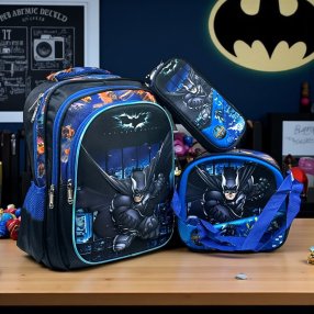 Combo Mochila Primaria 3 Pza Capa Batman