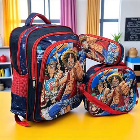 Combo de mochila Primaria 3 piezas 3D One Peace