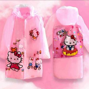 Impermeable de Niña Diseño Kitty con extencion  para Mochila (elige tu talla)