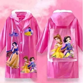 Impermeable de Niña Diseño Princesas con extencion  para Mochila (elige tu talla)