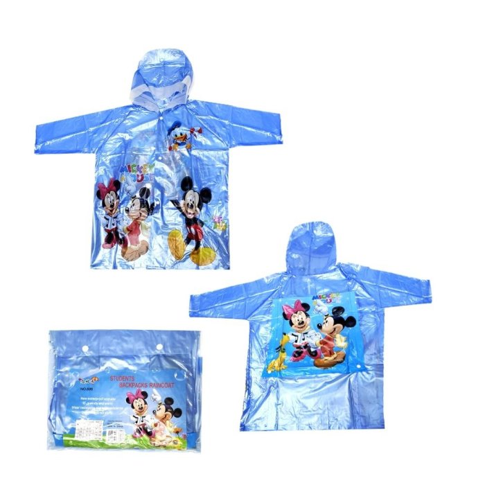 Impermeable de Niño Diseño Mickey con extencion  para Mochila (elige tu talla)