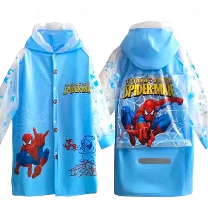 Impermeable de Niño Diseño Spiderman con extencion  para Mochila (elige tu talla)