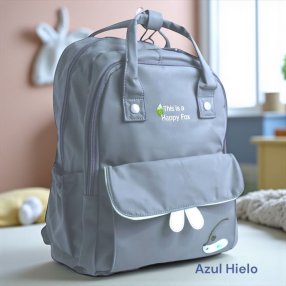 Mochila Tipo Pañalera Happy Fox Cielo Hielo
