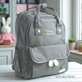 Mochila Tipo Pañalera Happy Fox Verde Grisaseo