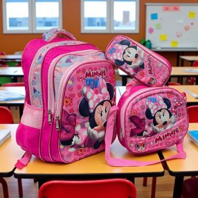 Combo de mochila Primaria 3 piezas 3D Minnie