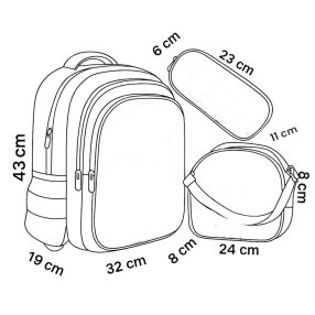 Combo de mochila Primaria 3 piezas 3D Iron Man