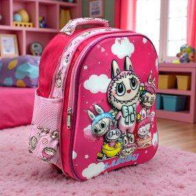Mochila kínder doble cierre  Labubu niña