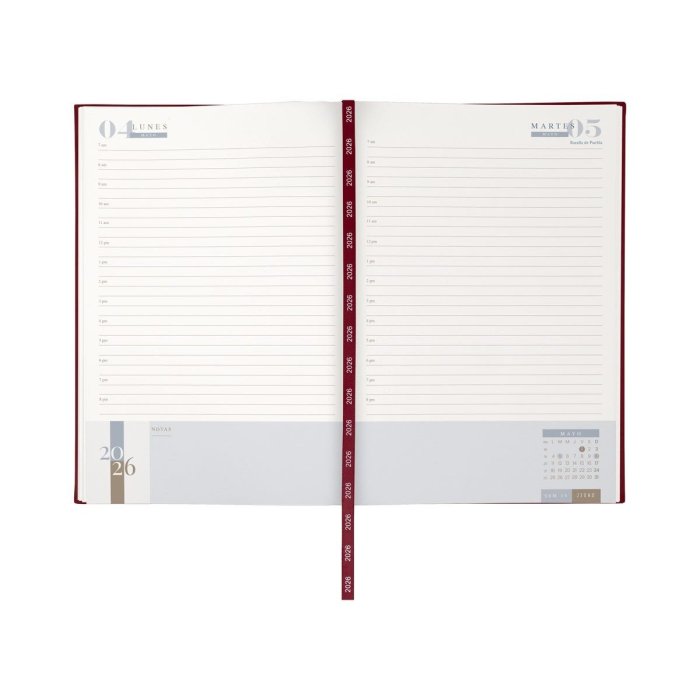 Agenda diaria clásica 2026 Vino