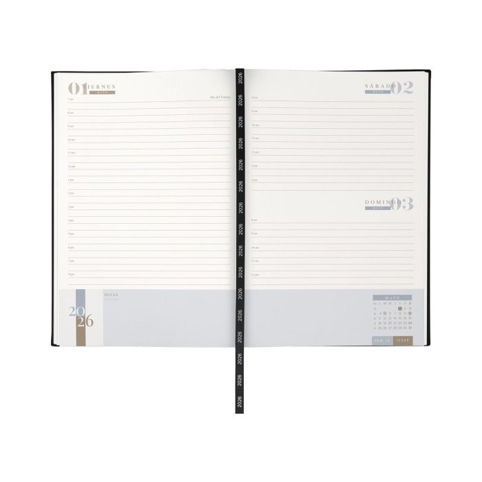 Agenda diaria clásica 2026 Vino