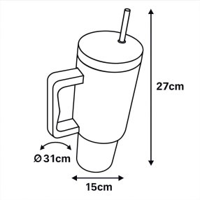 Termo tipo stanley con asa  acero inoxidable 40 oz café