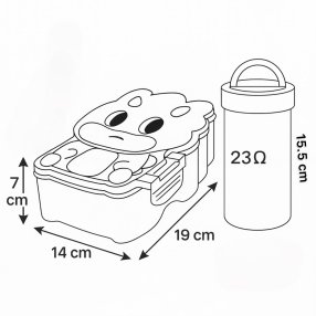 Dúo tupper y vaso verde mini monstruo