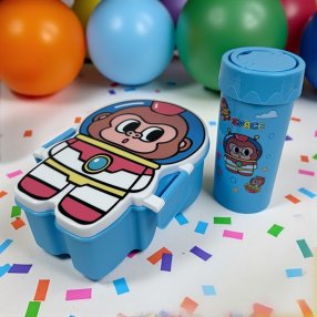 Dúo tupper y vaso Azul chango